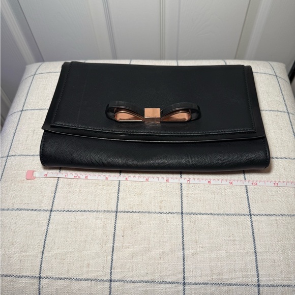 Ted Baker Black Clutch with Rose Gold Bow - Picture 6 of 7